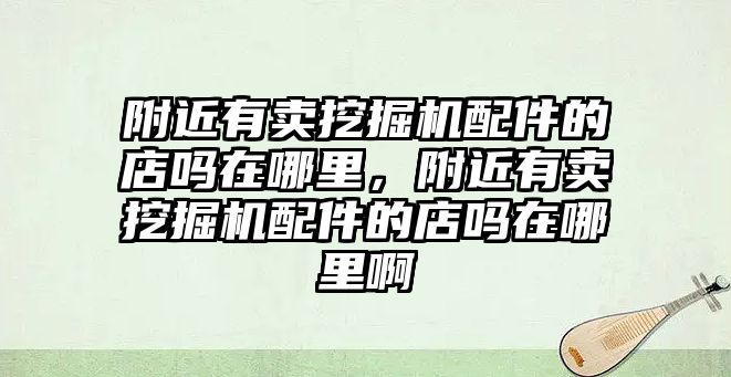 附近有賣挖掘機配件的店嗎在哪里，附近有賣挖掘機配件的店嗎在哪里啊