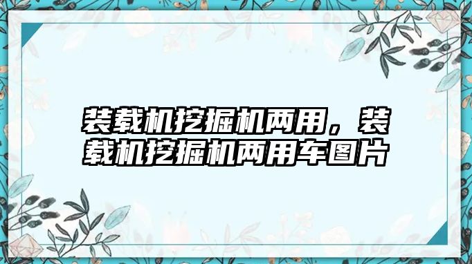 裝載機挖掘機兩用，裝載機挖掘機兩用車圖片