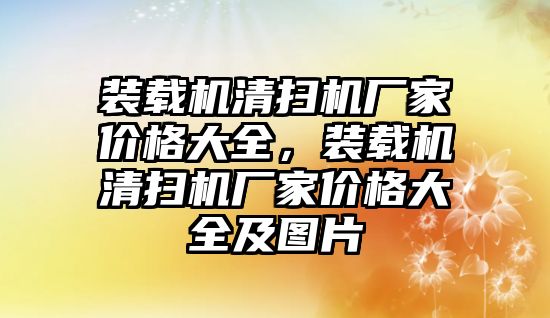 裝載機清掃機廠家價格大全，裝載機清掃機廠家價格大全及圖片