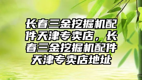 長春三金挖掘機配件天津專賣店，長春三金挖掘機配件天津專賣店地址