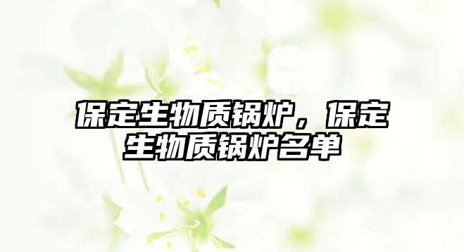 保定生物質鍋爐，保定生物質鍋爐名單