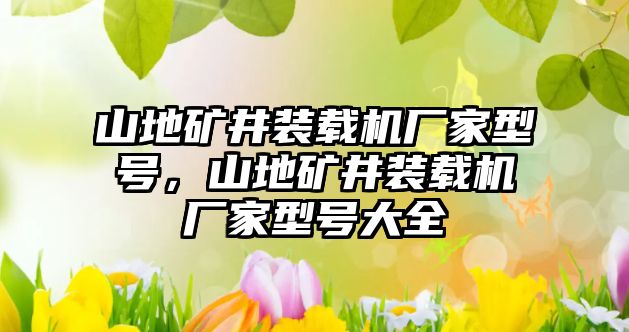 山地礦井裝載機廠家型號，山地礦井裝載機廠家型號大全