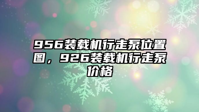 956裝載機行走泵位置圖，926裝載機行走泵價格