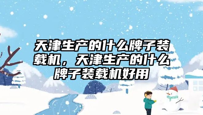 天津生產的什么牌子裝載機，天津生產的什么牌子裝載機好用